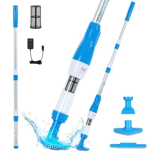 4 in 1 Cordless Rechargeable Small Pool Vacuum spa hot tub 90 Mins Running Time, 12 Gallons/Min Powerful Suction