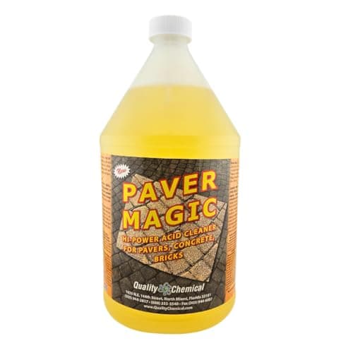 Quality Chemical Paver Magic - High Power Concrete, Brick and Paver Cleaner - Outdoor Stain Remover - 128 oz (Pack of 1)