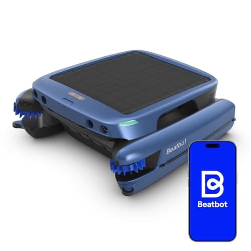 (2025 Upgrade) Beatbot iSkim Ultra 24/7 Cleaning Solar Powered Pool Skimmer with Water Clarification System & APP Control, Voice Broadcast, Dual Charging Options, Edge & Corner Cleaning, Blue