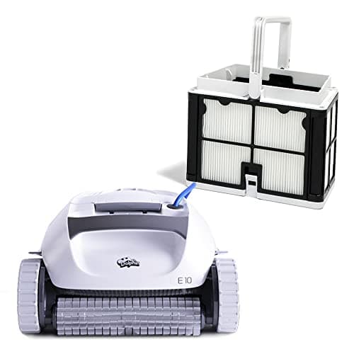 Dolphin (2026 Model) E10 Automatic Robotic Pool Vacuum Cleaner Includes Ultra-Fine Filters for an Ultimate Clean, Ideal for Above-Ground Pools up to 30 FT in Length