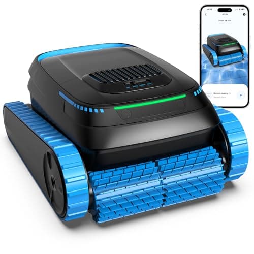 BOTLIFE PC20 Automatic Robotic Pool Cleaner, Cordless Pool Vacuum Robot for Inground & Above Ground Pools, Smart Navigation, Self-Parking, 5000GPH Suction, Cleans Floor, Wall & Waterline