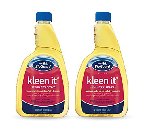 BioGuard Kleen It Filter Cleaner, 1 Quart, Pack of 2, Descaling Formula for Improved Filter Performance and Clearer Water