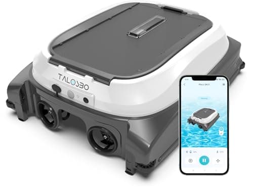(2026 New) TALOSBO Pleco SK01 Solar Powered Robotic Pool Surface Skimmer with APP Support, Obstacle Avoidance, 7L Filter Basket, Dual Charging Modes for 24/7 Cleaning, Black