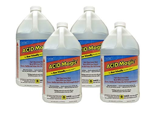 ACIDMagic Muriatic Replacement Acid for High-Efficiency Cleaning - Ideal for Pools and Concrete - 1-Gallon, 4-Pack Low Fume, Safe Handling - USA128-1