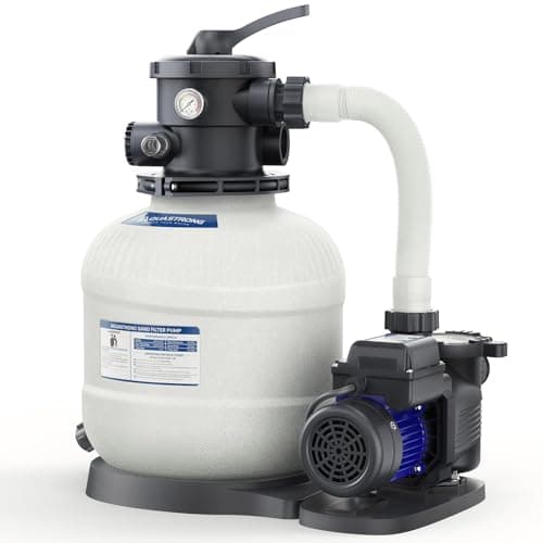 AQUASTRONG Sand Filter Pump for Above Ground Pool, Pool Pumps Above Ground,Pool Sand Filter with 6-Way Valve,Improved Circulation and Filtration, 14in, 2/3 HP 3000 GPH with Timer