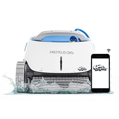 Dolphin Proteus DX5i Wi-Fi Automatic Robotic Pool Vacuum Cleaner, Wall Climbing, Waterline Scrubber Brush, Ideal for In-Ground Pool up to 50 FT in Length