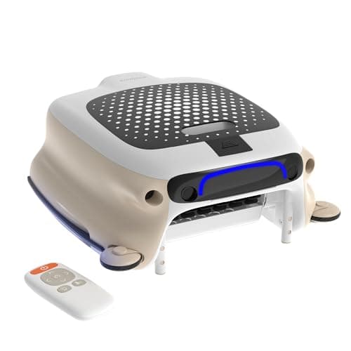 PoolPure PRS100A Robotic Pool Skimmer with 7600mah Super Long Battery Life, Manual Controller Automatic Manual Dual Mode, 10L Big Basket (Without Solar Panel)