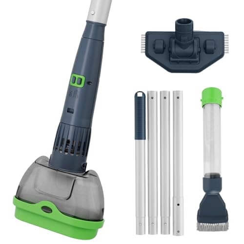 3 in 1 Rechargeable Pool & Spa Hot Tub Vacuum Cleaner - Dual Mode & Magnetic Drive System, 25µm Ultra Fine Mesh Filters for Hot Tub, Small Above Ground Pools - 90 Mins, Oil Absorbers, Poles