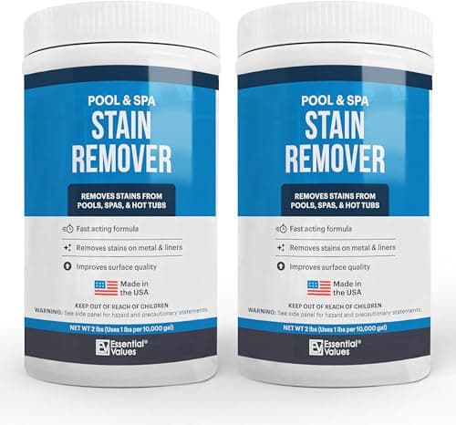 Essential Values Swimming Pool & Spa Stain Remover (2 LBS) - Compatible with Vinyl Liners, Fiberglass & Metals - Effective Formula Removes Rust & Tough Stains