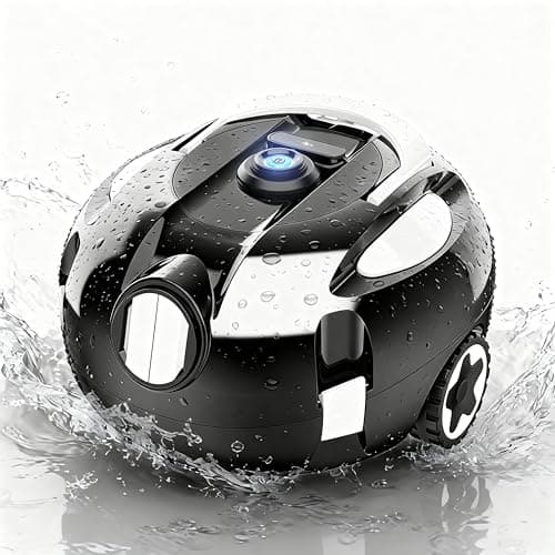 Robotic Pool Cleaner, Vacuum Pool Robot,Dual Motors & Filters, In-Ground Pools up to 1100 Sq Ft, Smart Self-Parking,IPX8 Waterproof,Cordless, Powerful Suction（ In-Ground Standard）