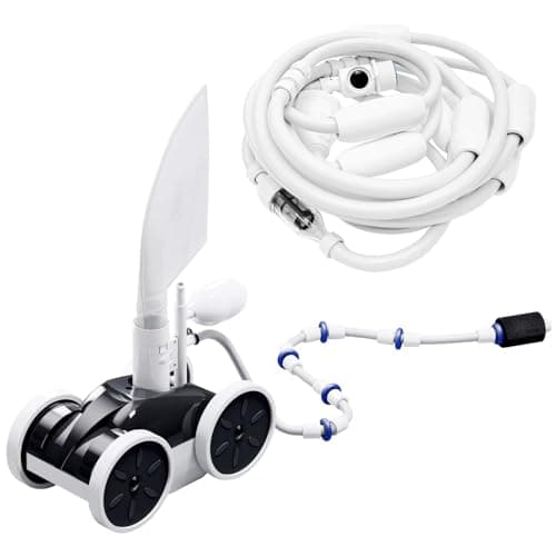 MAKHOON Upgrade Pool Pressure Side Sweeper: Professional Solution for Cleaning Your Swimming Pool (Four Wheels are Better Than Three) Need 1.5" Female Thread Pool Booster Pump Inlet, 4 Bar Pressure