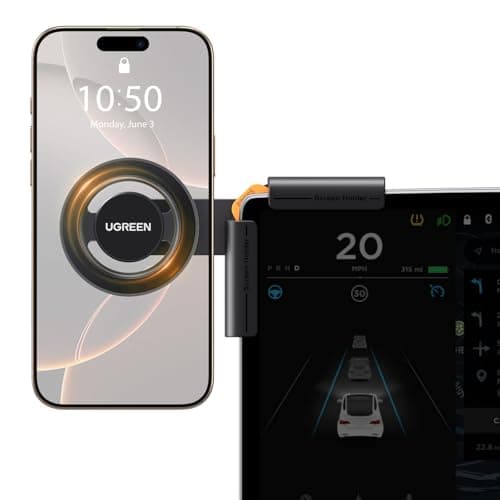 UGREEN Phone Holder for Tesla Model 3 and Y Accessories Magsafe Car Mount Magnetic Phone Mount Strongest Magnet Power Compatible with iPhone 17 16 15 14 13 Plus Pro Max Series