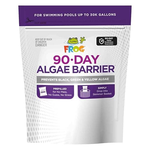 FROG 90-Day Algae Barrier - Dry Formula Algaecide Prevents Black, Green and Yellow Algae for Pools up to 30,000 Gallons - Pool Maintenance & Treatment - 3 Pods