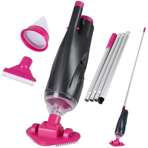 Rechargeable Handheld Hot Tub Spa Pool Vacuum, Cordless & Waterproof IPX8, 60-Min Runtime, 2 Brush Heads, Spot Cleaner for Spas & Small Pools up to 20ft (Dyson-Style Gray)