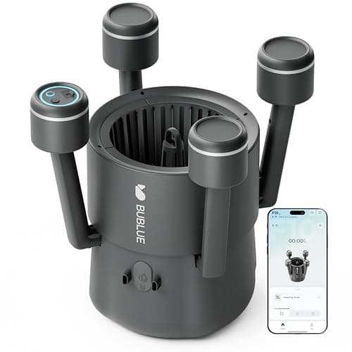 BUBLUE F10 Pool Surface Skimmer Robot, Smart App Control Pool Cleaner with Powerful Suction, Dual Motor, 5L Filter, Dual Cleaning Modes, One-Tap Docking, AI Navigation, for Pools up to 538 Sq.Ft.