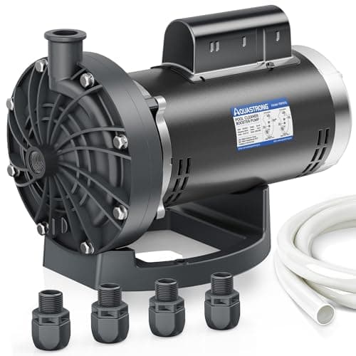 Aquastrong Pool Booster Pump, Pure Copper Motor, 3/4 HP, Dual Voltage 115V/230V, Low Noise, Wide Compatibility, Easy Installation for Pressure-Side Pool Cleaners Vac-Sweep 280, 380, 3900-Black