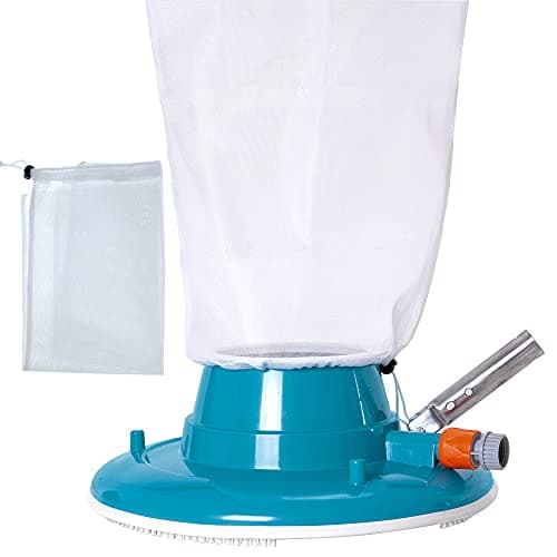 U.S. Pool Supply Professional Swimming Pool Leaf Terminator Vacuum - 15" Pool Cleaner Body, 8 Pressure Jets, 4 Rotating Wheels, 3 Perimeter Brushes, 2 Debris Bags - Below or Above-Ground Sucker Eater