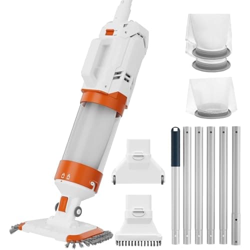 Cordless Heave Duty Pool Vacuum-True Powerful Suction 16.8 GPM, 60M Run-time, 25µm Ultra Fine Mesh Filter, Handheld Rechargeable Hot Tub Cleaner with Poles for Above Ground&Inground Pool