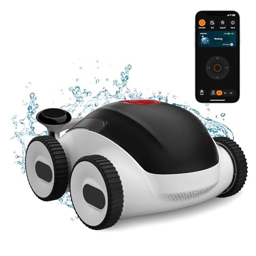(New Upgraded) Higgsinno ezSpirit 01 Cordless Robotic Pool Cleaner, Lasts up to 240 Mins, Automatic Pool Vacuum with App,Ultra-fine Dual Filter Ideal for Above/In-Ground Pools up to 1,076 Sq.ft