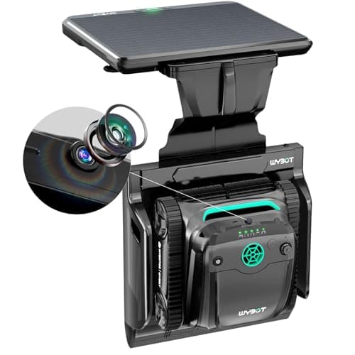 WYBOT S2 Solar Vision Robotic Pool Cleaner, AI Vision Algorithm, Auto Return Charging, Dual Charging, Scheduled Cleaning, 3D Adsorption for In-Ground Pools(Grey & Green)