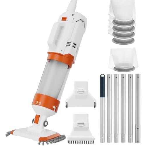 Heave Duty Pool Vacuum for Above Ground & Inground Pool - Powerful Suction 18.9GPM Running time up to 1H, Ideal for Most Debris, Handheld Rechargeable Pool Cleaner with Segmented Pole