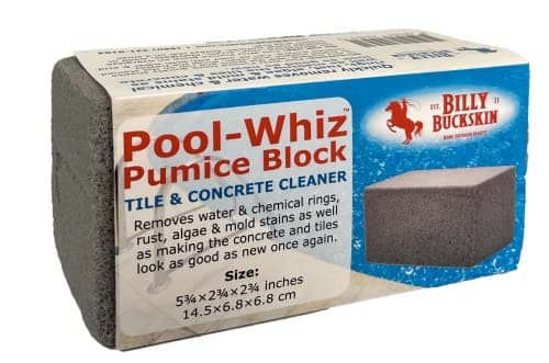 Pool-Whiz Pumice Block, Pool Tile & Concrete Cleaner, Pumice Stone for Cleaning Pools, Spas & Water Features, Pool & Spa Cleaner, Pumice Block for Rust, Stains Build Up by Billy Buckskin Co. Pack of 1