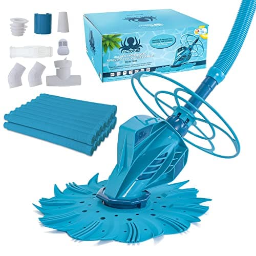 U.S. Pool Supply Octopus Suction Pool Cleaner, Inground Automatic Pool Vacuum Cleaner with Hose - Swimming Sweeper Vac Cleaning Suction-Side Cleaners - Auto Creepy Sweeps Removes Debris, Leaves Cleans