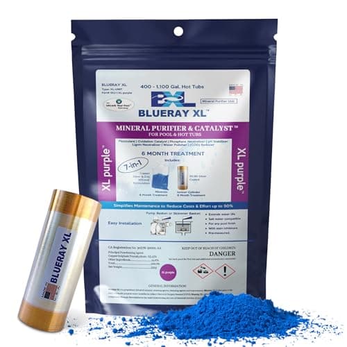 XL Purple Mineral Purifier & Catalyst™ - Water Clarifier for Hot Tubs & Pools with Mineral Pack & Copper Ionizer - Unit for 400-1100 GAL.