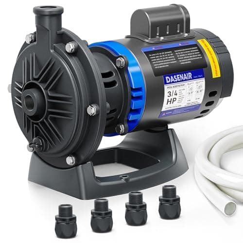 DASENAIR Booster Pump, 3/4 HP Pure Copper Motor with Dual Voltage(115V or 230V), Compatible for Pressure Side Pool Cleaners Vac-Sweep 280-Black
