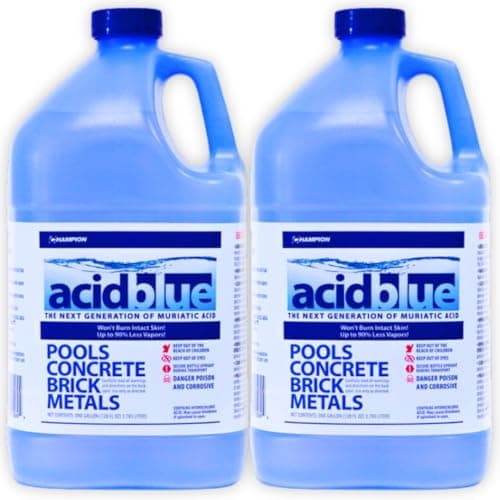 Acid Blue - Low Fume Muriatic Acid for Swimming Pools & Spas - Lower's pH, Reduces Alkalinity - 2 Gallon