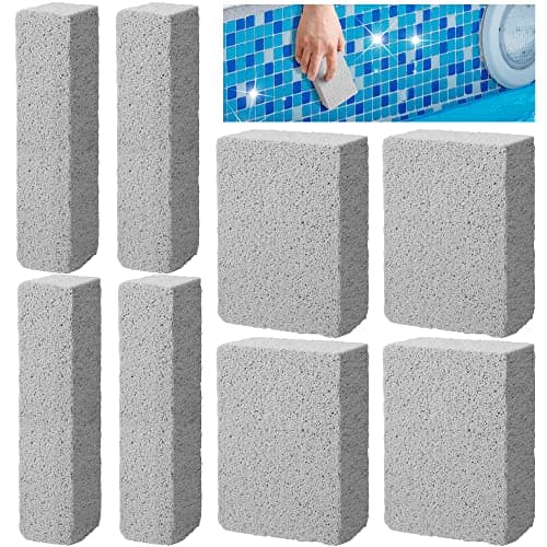 LFUTARI 8 Pcs Pools Pumice Stone - Pool Cleaning Block Swimming Pumice Pool Tile Stone for Pools & Spa Tile, Grout & Concrete Cleaning (8Pcs)